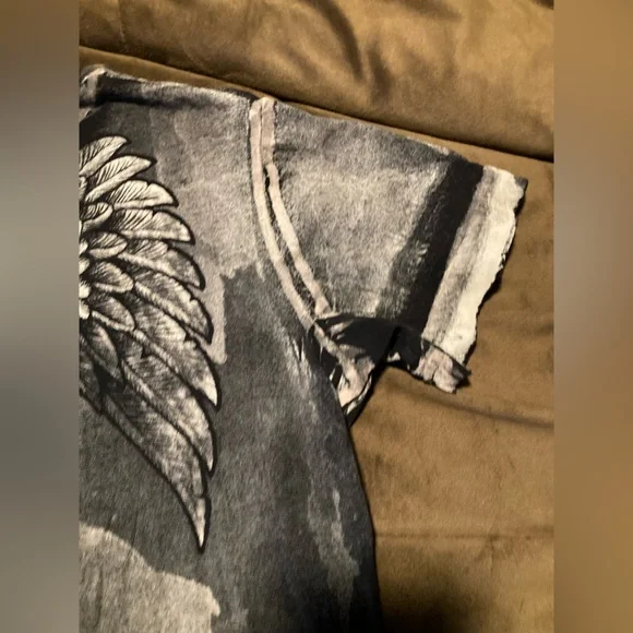 Sinful brand, size medium, 100% cotton, black and gray tee - Picture 3 of 8